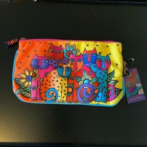 NWT Laurel Burch Colorful Cats Pouch